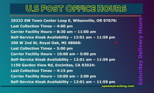 saturday delivery hours